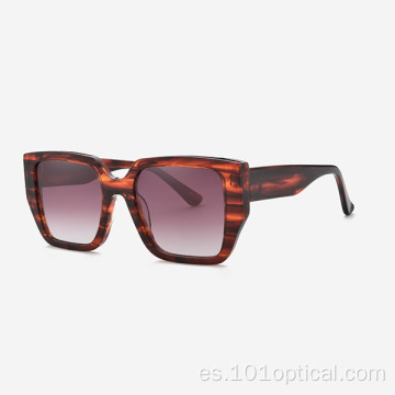 Gafas de sol angulares cuadradas de acetato para mujer